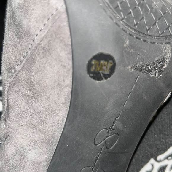 Jessica Simpson Grey Suede Ankle Bootie - Picture 7 of 7